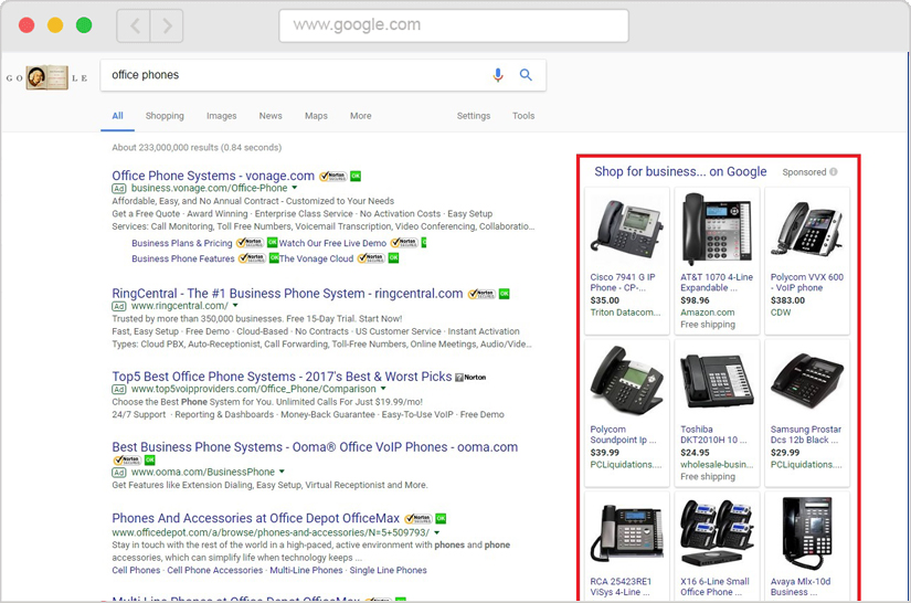 Google Shopping Experts Search Example
