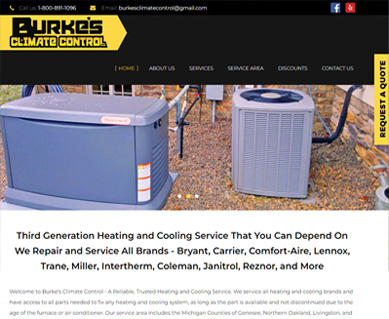 Heating and Air Conditioning Website Design Portfolio CO